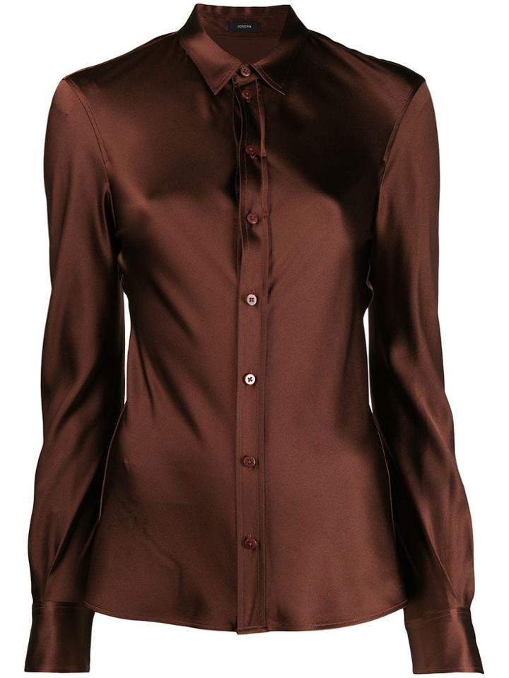 Joseph Lightweight Button Down Shirt - Brown