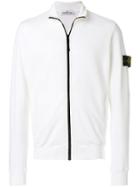 Stone Island Zip Front Sweatshirt - White