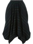 Société Anonyme - Striped Skirt - Women - Wool - 2, Black, Wool