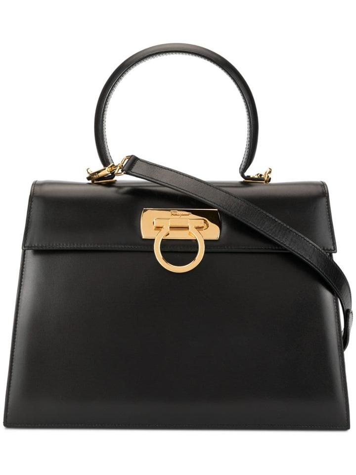 Salvatore Ferragamo Vintage Gancini Plate 2way Bag - Black