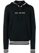 Dolce & Gabbana Logo Embroidered Hoodie - Black