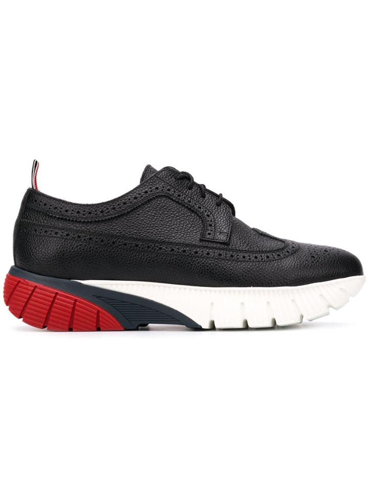 Thom Browne Rwb Flex Sole Longwing Brogue - Black