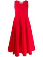 Blanca Scoop Neck Dress - Red