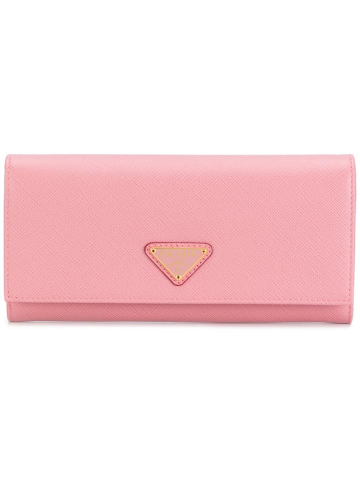Prada Saffiano Continental Wallet - Pink & Purple