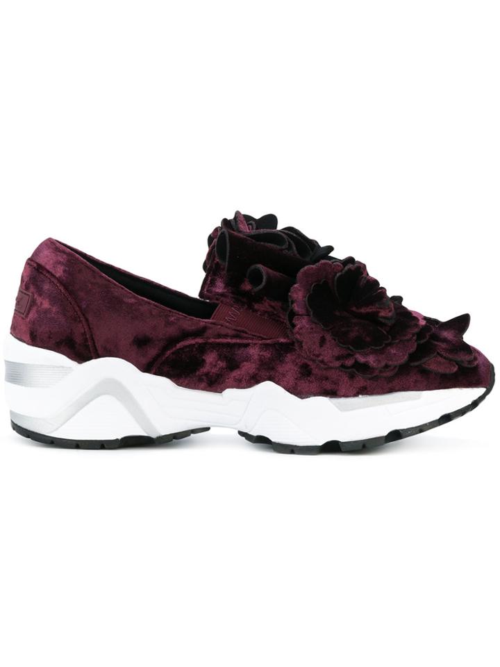 Suecomma Bonnie Floral Detail Slip-on Sneakers - Red