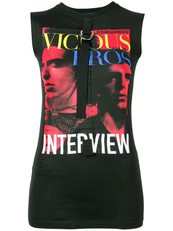 Dsquared2 Vicious Interview Print Tank - Black