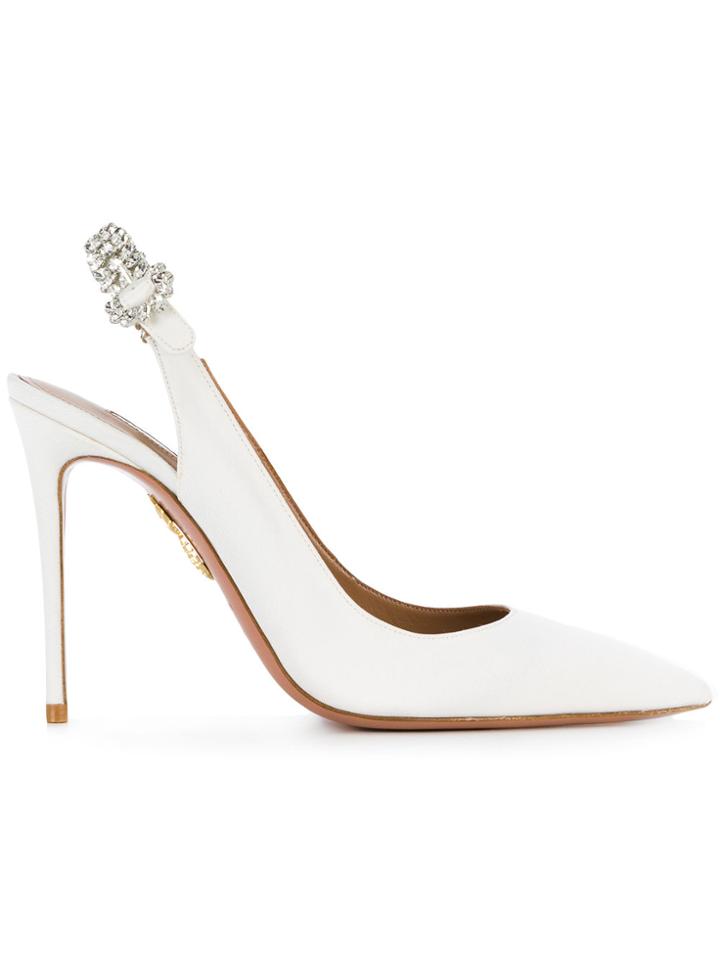 Aquazzura Slingback Pointed Pumps - White