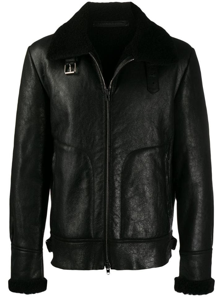 Salvatore Santoro Short Length Leather Jacket - Black