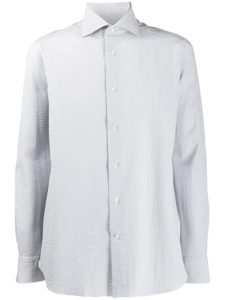 Ermenegildo Zegna Crinkled Striped Shirt - Blue