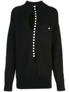 Proenza Schouler Pswl Double Faced Knit Elongated Henley - Black
