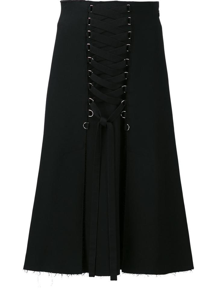 Proenza Schouler Corset Detail A-line Skirt, Women's, Size: 6, Black, Viscose