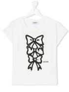 Moschino Kids Teen Bow Print T-shirt - White