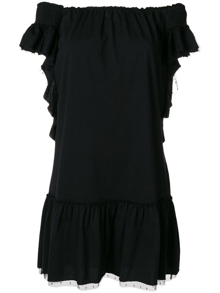 Red Valentino Off The Shoulder Mini Dress - Black