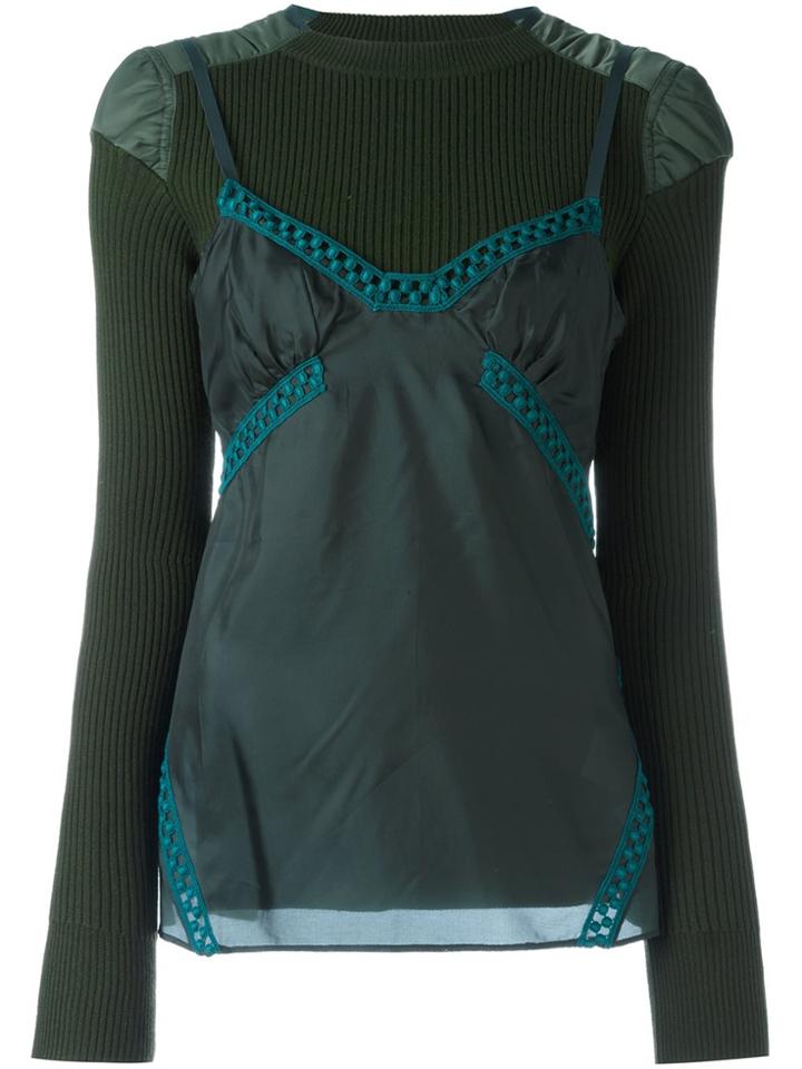 Sacai Cami Overlay Jumper - Green
