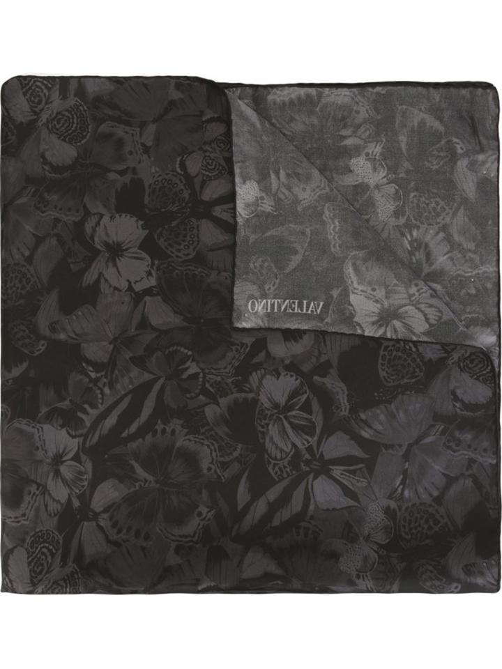 Valentino Camubutterfly Scarf, Women's, Black, Silk