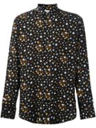 Saint Laurent Star Print Shirt, Men's, Size: 40, Black, Viscose