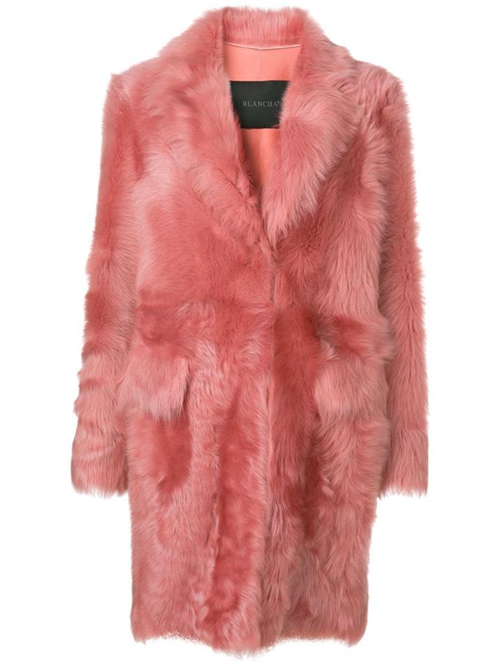 Blancha Buttoned Fur Coat - Pink