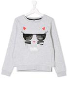 Karl Lagerfeld Kids Choupette Embroidery Sweatshirt - Grey