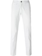 Re-hash Textured Slim-fit Trousers, Men's, Size: 32, White, Cotton/spandex/elastane