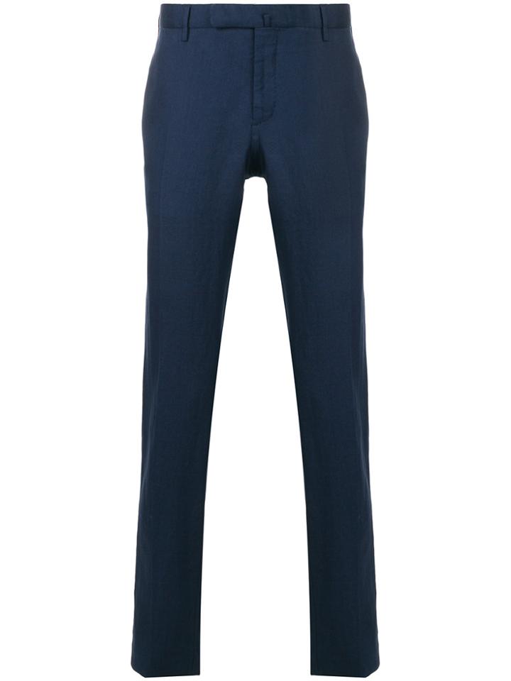 Incotex Creased Slim Fit Trousers - Blue