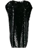 Msgm Sleeveless Sequinned Dress - Black