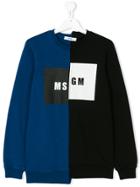 Msgm Kids Asymmetric Logo Print Sweatshirt - Black