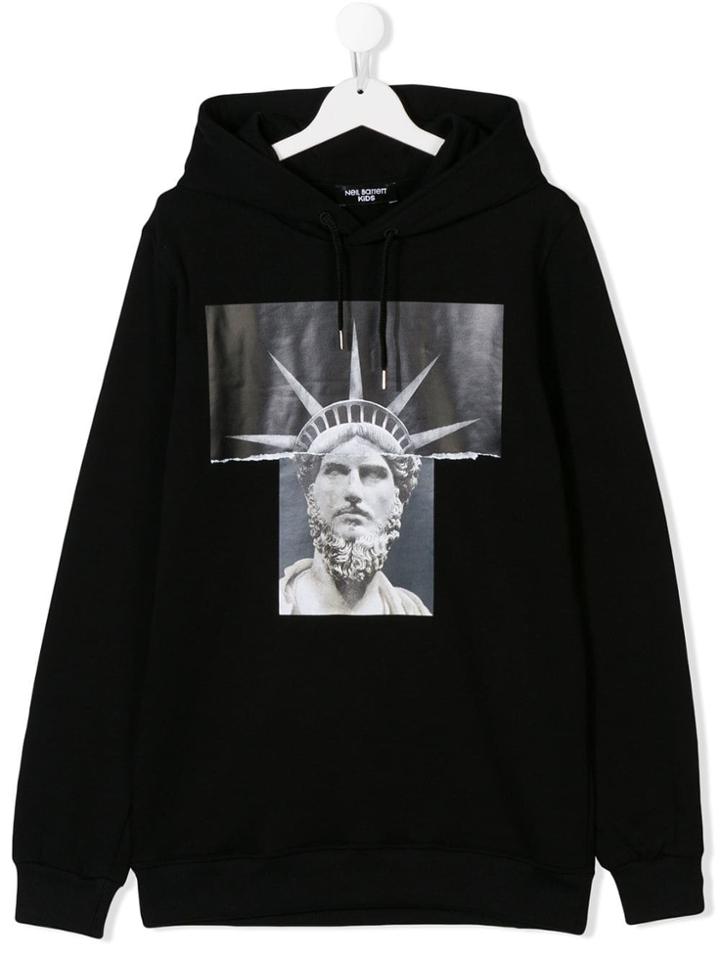 Neil Barrett Kids Graphic Print Hooded Sweatshirt - Black