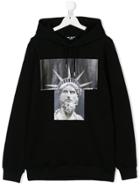 Neil Barrett Kids Graphic Print Hooded Sweatshirt - Black