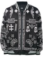 Ktz Church Print Bomber Jacket - Black