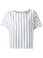 Egrey Striped Top, Women's, Size: 40, Grey, Linen/flax/viscose