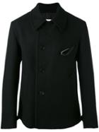 Maison Margiela - Buttoned Jacket - Men - Cotton/leather/viscose/wool - 50, Black, Cotton/leather/viscose/wool