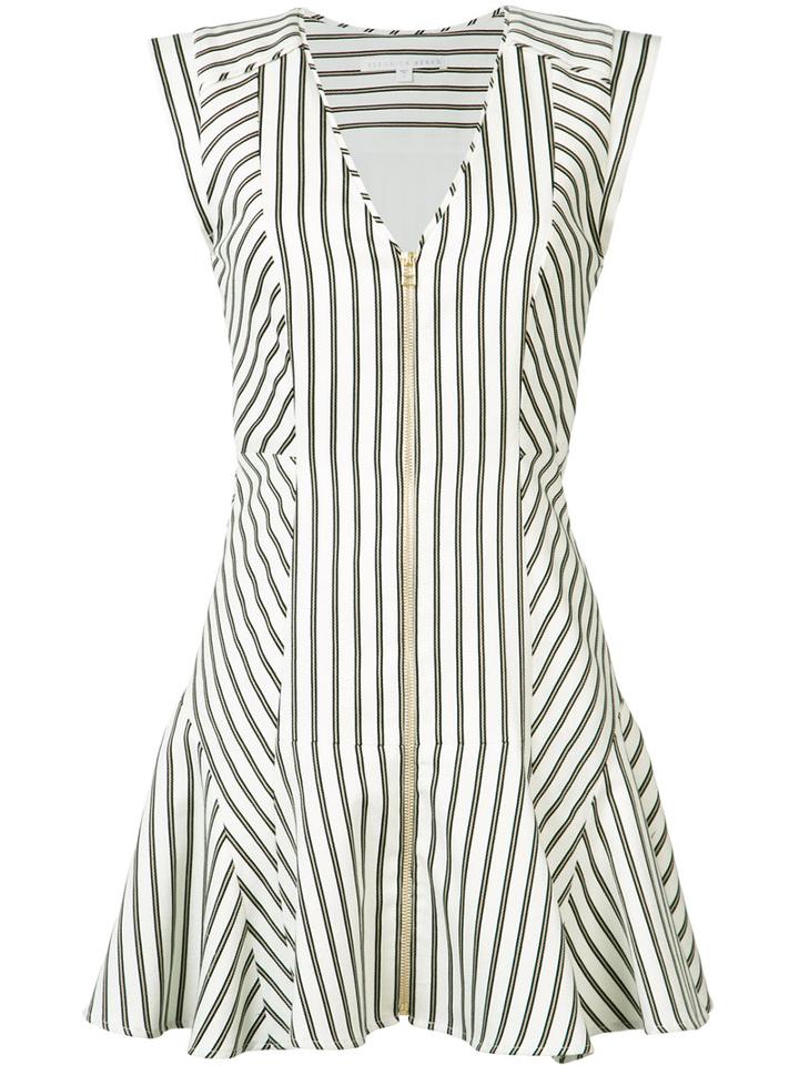 Veronica Beard Striped Mini Dress, Women's, Size: 2, White, Cotton