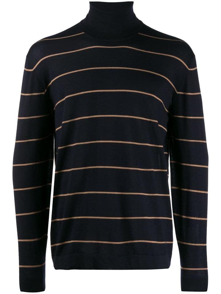Brunello Cucinelli Striped Roll-neck Jumper - Blue