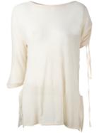 Loewe - Drawstring Sleeve Top - Women - Cotton/polyester - S, White, Cotton/polyester