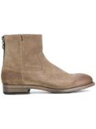 Project Twlv Back Zip Ankle Boots - Nude & Neutrals