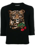 Dolce & Gabbana Cherry Tiger Sweater - Black