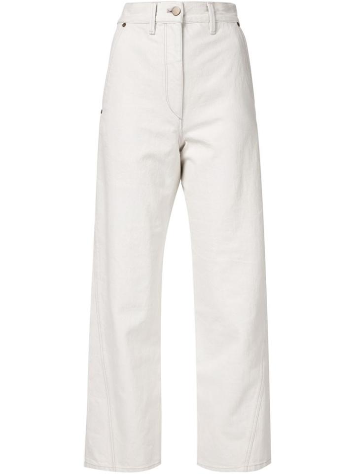 Lemaire Wide Leg Jeans, Women's, Size: 34, White, Cotton