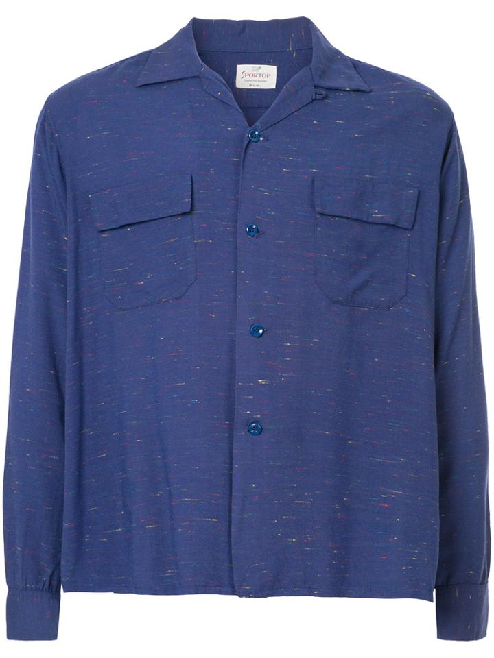 Fake Alpha Vintage 1950s Rockabilly Shirt - Blue