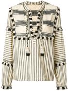 Dodo Bar Or Stripe And Tassel Detail Blouse - Nude & Neutrals