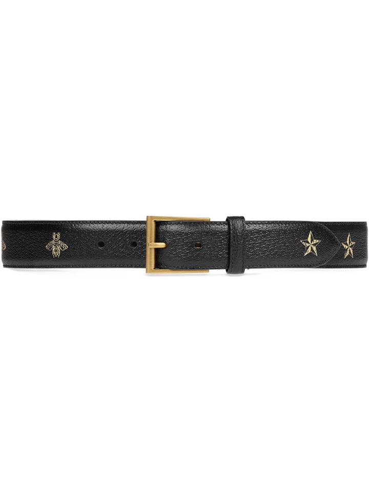 Gucci Bees And Stars Belt - Black