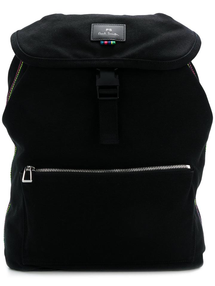 Ps By Paul Smith Logo Buckle-clasp Backpack - Black