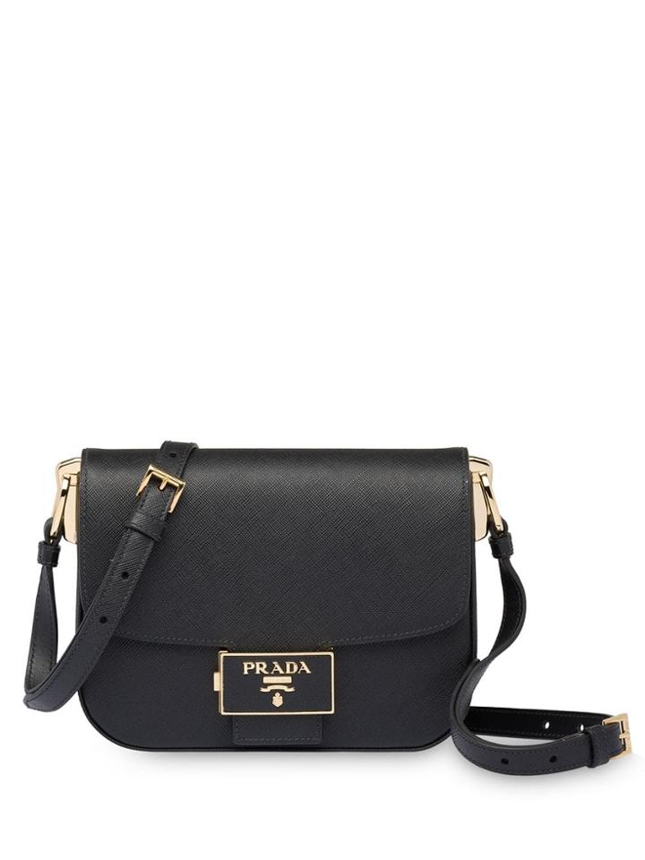 Prada Saffiano Leather Ensemble Shoulder Bag - Black