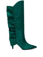 Marc Ellis Ruched Detail Pointed Toe Boots - Green
