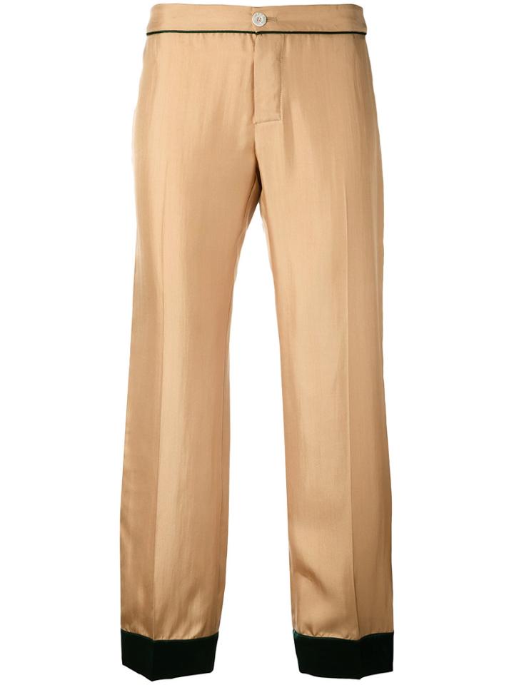 F.r.s For Restless Sleepers Contrast Trim Loose Fit Trousers - Nude &