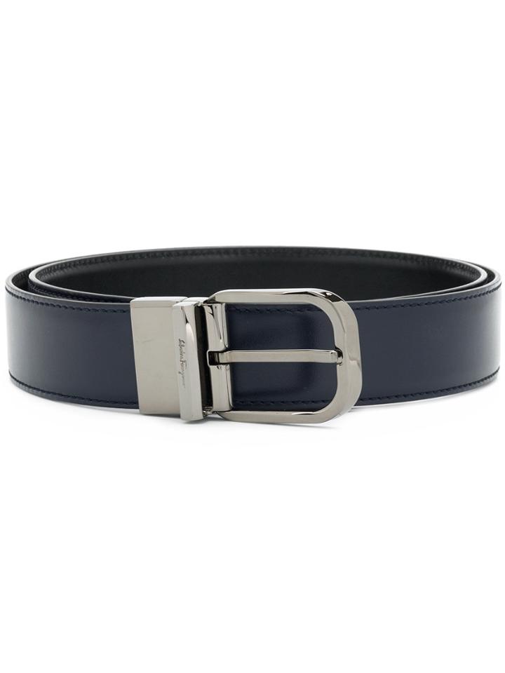 Salvatore Ferragamo Smooth Logo Belt - Blue