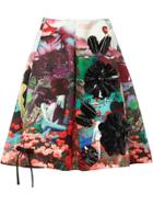 Prada Duchesse Skirt With Panorama Motif - Green