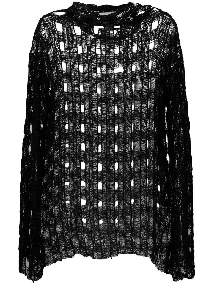 Iro - Perforated Jumper - Women - Cotton/polyamide - 36, Black, Cotton/polyamide