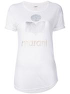 Isabel Marant Étoile - Metallic Logo T-shirt - Women - Linen/flax - Xs, White, Linen/flax