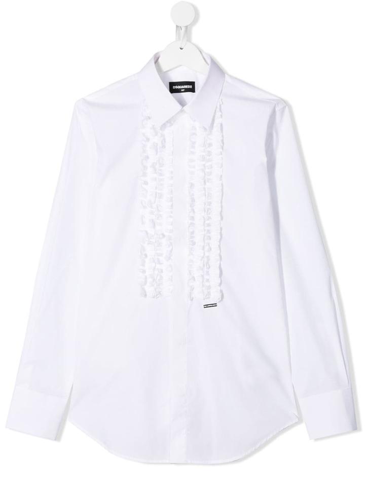 Dsquared2 Kids Teen Ruffle Panel Shirt - White
