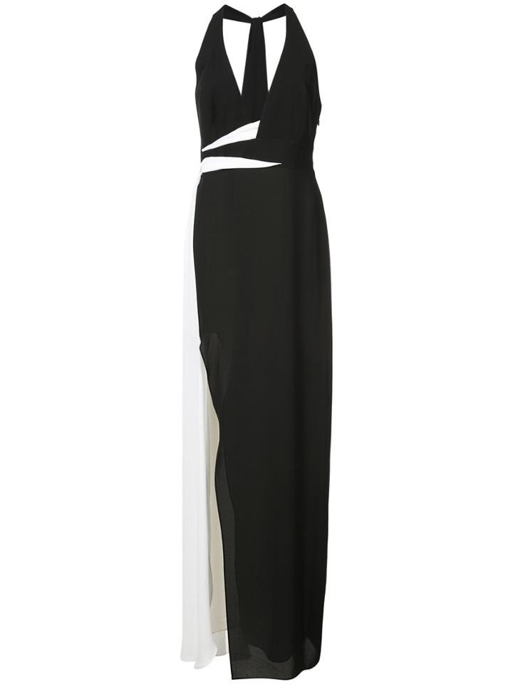 Halston Heritage Colour Block Maxi Dress - Black
